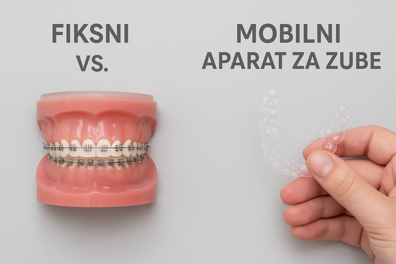 Prikaz fiksnog i mobilnog zubnog aparata